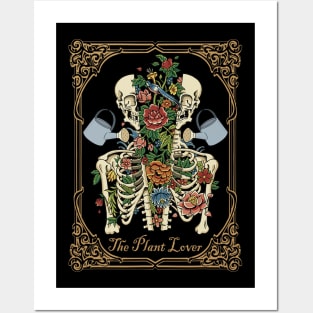 The Plant Lover Tarot Card Skeleton Skull Flowers Plants Posters and Art